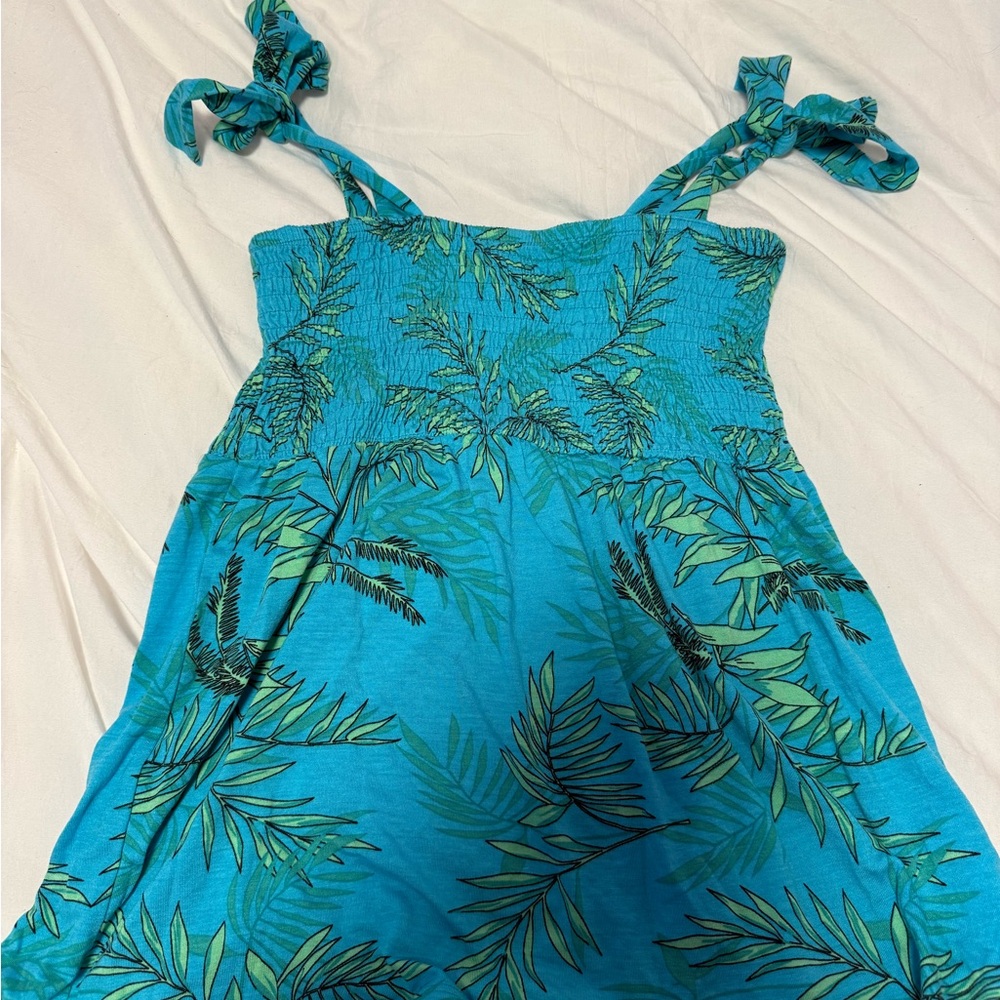 Old Navy Kids Tropical Leaf Camisole - Blue and Green